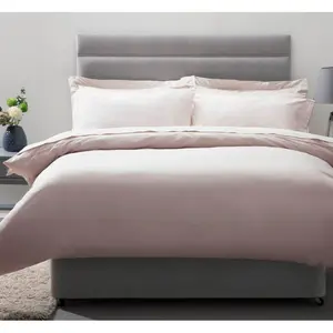 Cotton Solid Colour Duvet Cover Set with Pillowcases Powder Pink / Super King Duvet Cover + 2 Standard Pillowcases