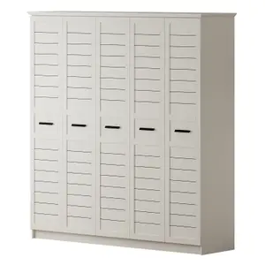 VENICE  5 Door Wardrobe, White