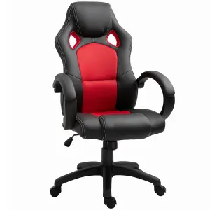 Vinsetto Racing Gaming Chair Swivel Home Office Gamer Chair with Wheels Red