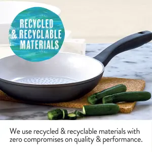 Prestige Earth Pan Grey Round Aluminium Induction Suitable Dishwasher Safe Stir-Fry Wok Pan 28cm