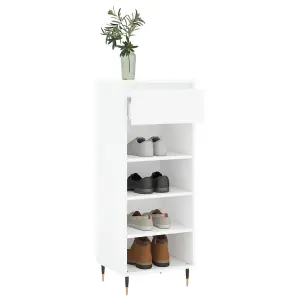 Berkfield Shoe Cabinet White 40x36x105 cm Engineered Wood