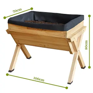 Raised Vegetable Planter Outdoor Large Wooden Flower Bed Box for Plants & Vegetables (Large Vegetable Planter)