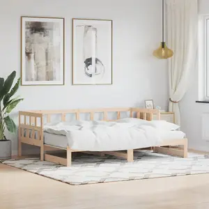 Berkfield Daybed with Trundle 90x190 cm Solid Wood Pine