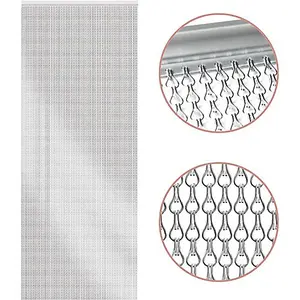 GlamHaus Heavy Duty Fly Screen Aluminium Chain Curtain - Protects Against Flies, Wasps & Insects