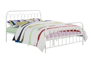 Bright Pop Metal Bed White, Double