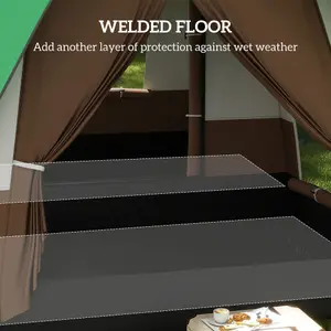 Outsunny Camping Tent with 3000mm Waterproof Rainfly & Screen Panels, Green