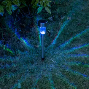 Stainless Steel Low Voltage Solar Powered Integrated LED Metal Pathway Lights Pack