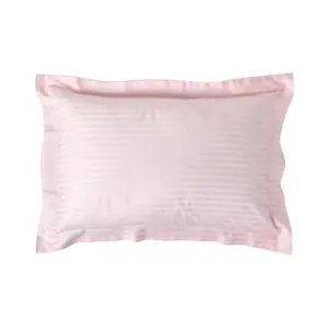 Homescapes Pink Egyptian Cotton Satin Stripe Oxford Pillowcase 330 TC