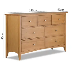 Edward Hopper Oak 3 Over 4 Chest of Drawers