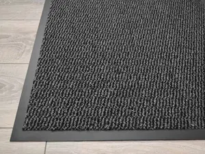 Heavy Duty Rubber Non-Slip Absorbent Barrier Mat - Black 120 x 180cm Indoor & Outdoor