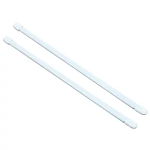 Matt White Extendable Café rod Set, (L)300mm-500mm (Dia)9mm