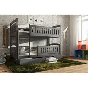 Marguerite Single Bunk Bed with Drawers Graphite