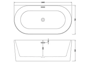 Contemporary Back To Wall Freestanding Bath from Balterley - 1600mm x 750mm