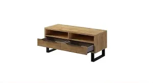 Halle 41 TV Cabinet W1240mm H500mm D500mm in Oak Wotan, Compact Design with Storage & Cable Management