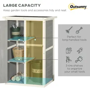 Outsunny Garden Shed Outdoor Tool Storage w/ 2 Shelve 75 x 56 x115cm Grey