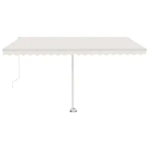 Berkfield Manual Retractable Awning with LED 400x300 cm Cream