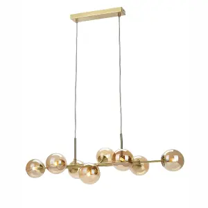 Luminosa Erimida Industrial, Retro 8 Light Bar Pendant Ceiling Light, G9