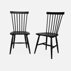 sweeek. Pair of wooden dining chairs Romie Black 50.8x44.2x90 cm