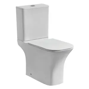 Harland White Ceramic Toilet Pan with Eco Flush & Soft Closing Toilet Seat