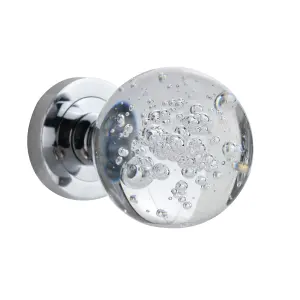 Sandleford Mortice Knob Set - Padua Glass and Polished Chrome