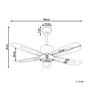 Ceiling Fan with Light Silver COYOTE