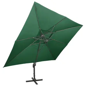 Berkfield Cantilever Umbrella with Double Top Green 400x300 cm