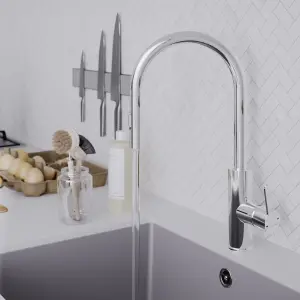 GoodHome Zanthe Chrome-plated Kitchen Pull-out Tap