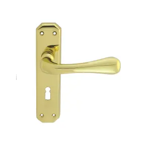 Carlisle Brass Polished Brass Eden Lever on Lock Backplate (DL410)