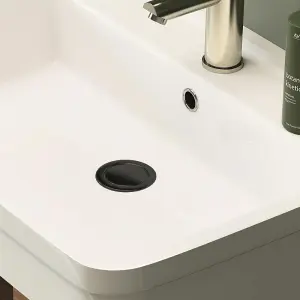 Matt Black Pop Up Basin Waste Slotted Bathroom Sink Push Button Click Clack Plug