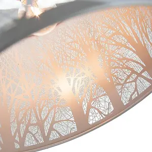 Unique and Beautiful Soft Grey Metal Forest Design Ceiling Pendant Shade