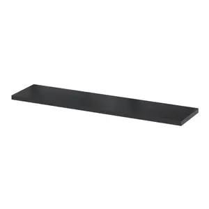 GoodHome Rigga Satin black Rectangular Floating shelf (L)80cm x (D)19cm