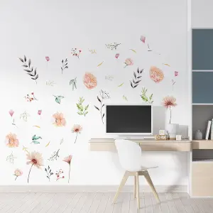 Walplus Pastel Watercolour Flowers Wall Stickers Mural Decal Room Décor