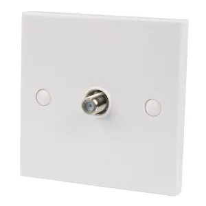 SLX White 1 gang Gloss Plastic Outlet plate