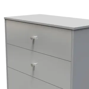 Taunton 4 Drawer Deep Chest in Uniform Grey Gloss & Dusk Grey (Ready Assembled)