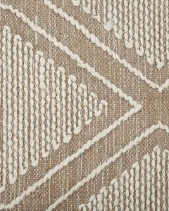 Cotton Area Rug 140 x 200 cm Beige and White KACEM