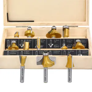 TOUGH MASTER Router Bit Set TCT Tungsten Carbide Tipped  Shank with case - 12 piece set (TM-RB12W)