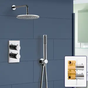 Teslie 2 Way Concealed Thermostatic Shower Mixer Head Handset