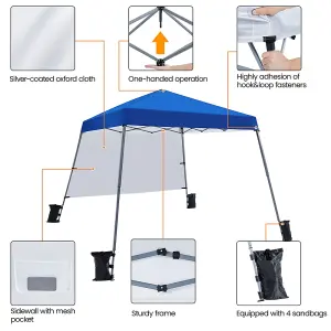 Yaheetech Blue 3x3m Pop-up Gazebo with Side Panel