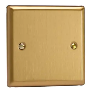 Varilight Single Blank Plate Brushed Brass