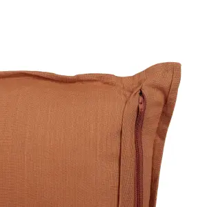 Set of 2 Cushions SAGINA Linen 45 x 45 cm Solid Orange