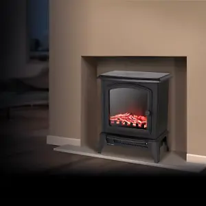 2KW Mable Compact Stove Fire Black