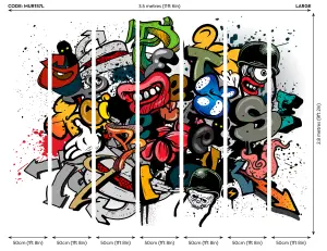 Origin Murals Paint Graffiti Matt Smooth Paste the Wall Wall Mural 350cm wide x 280cm high