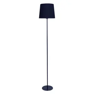 First Choice Lighting Base Navy Blue Floor Lamp with Matching Velvet Shade