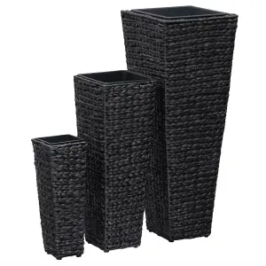 Berkfield Garden Raised Beds 3 pcs Water Hyacinth Black