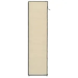 Berkfield Shoe Cabinet with Cover Cream 115x28x110 cm Fabric