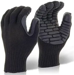 Supreme TTF Anti-Vibration Black Rubber Coating Gloves - HT-ANTI-VIB