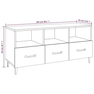 Berkfield TV Cabinet High Gloss White 102x35x50 cm Engineered Wood