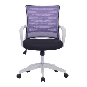 Nautilus Designs Office Chair Swivel Computer Chair with Purple Mesh, White Frame for Home Office