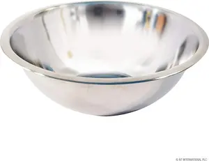 Set Of 2 Deep Mixing Bowl Round Kitchen Cooking Catering Dish Salad Serving 32Cm