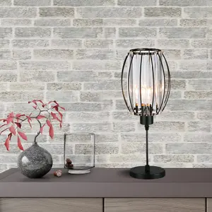 Black Metal K9 Crystal Light Shade 16cm x 20cm, Cylinder Shape with Oval Ring